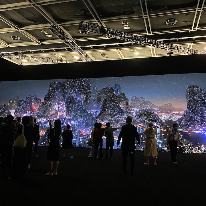 art central 2023 installation installations yang yongliang glow in the night video artwork led