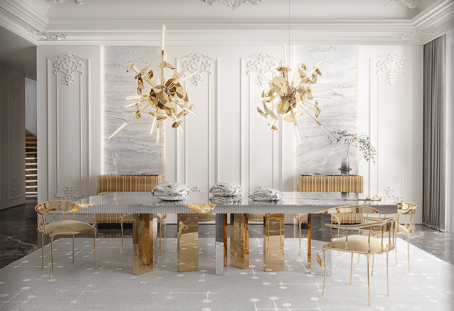 Elegant Empire poplar Dining Table by Boca do Lobo