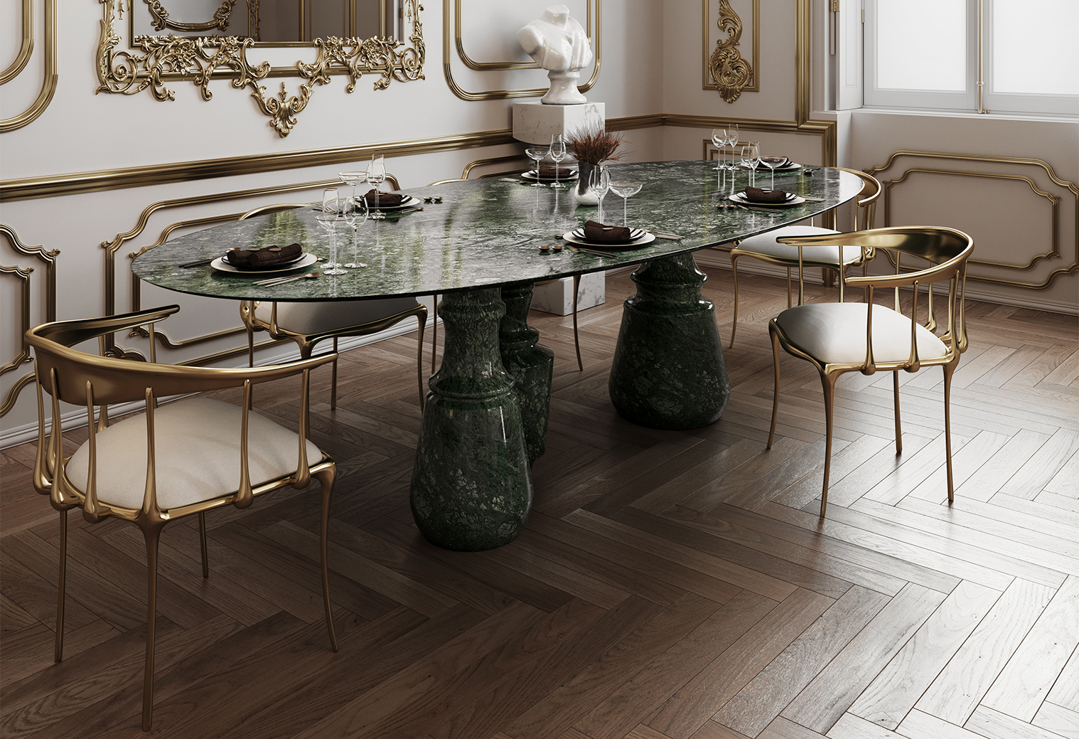 Elegant Empire poplar Dining Table by Boca do Lobo