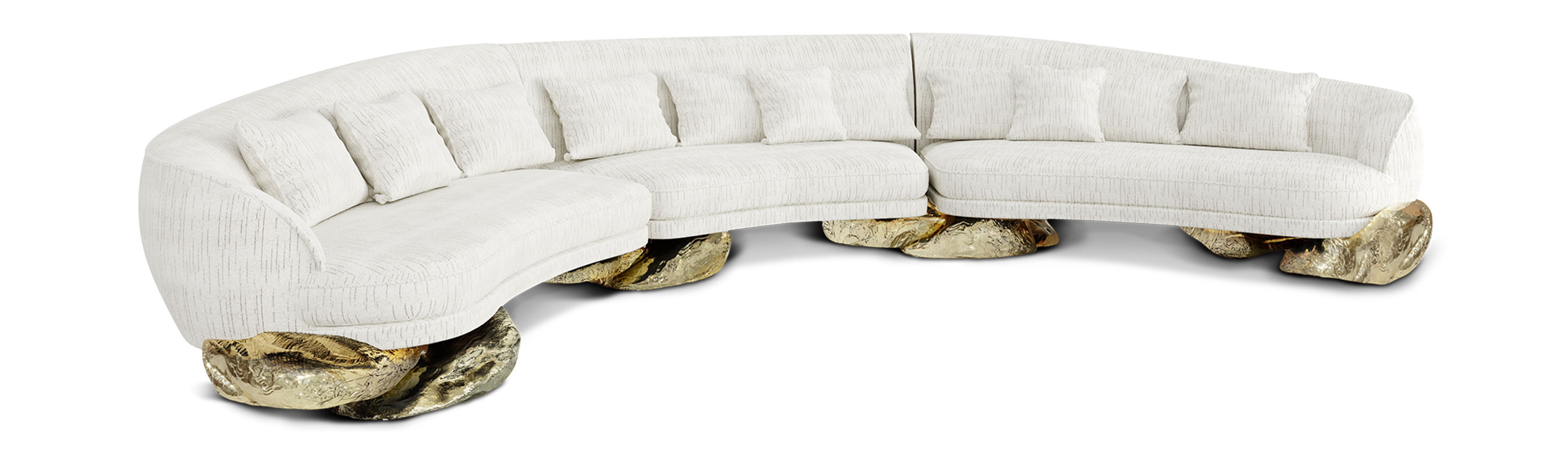 Angra White Curved Sofa by Boca do Lobo Statment Pieces