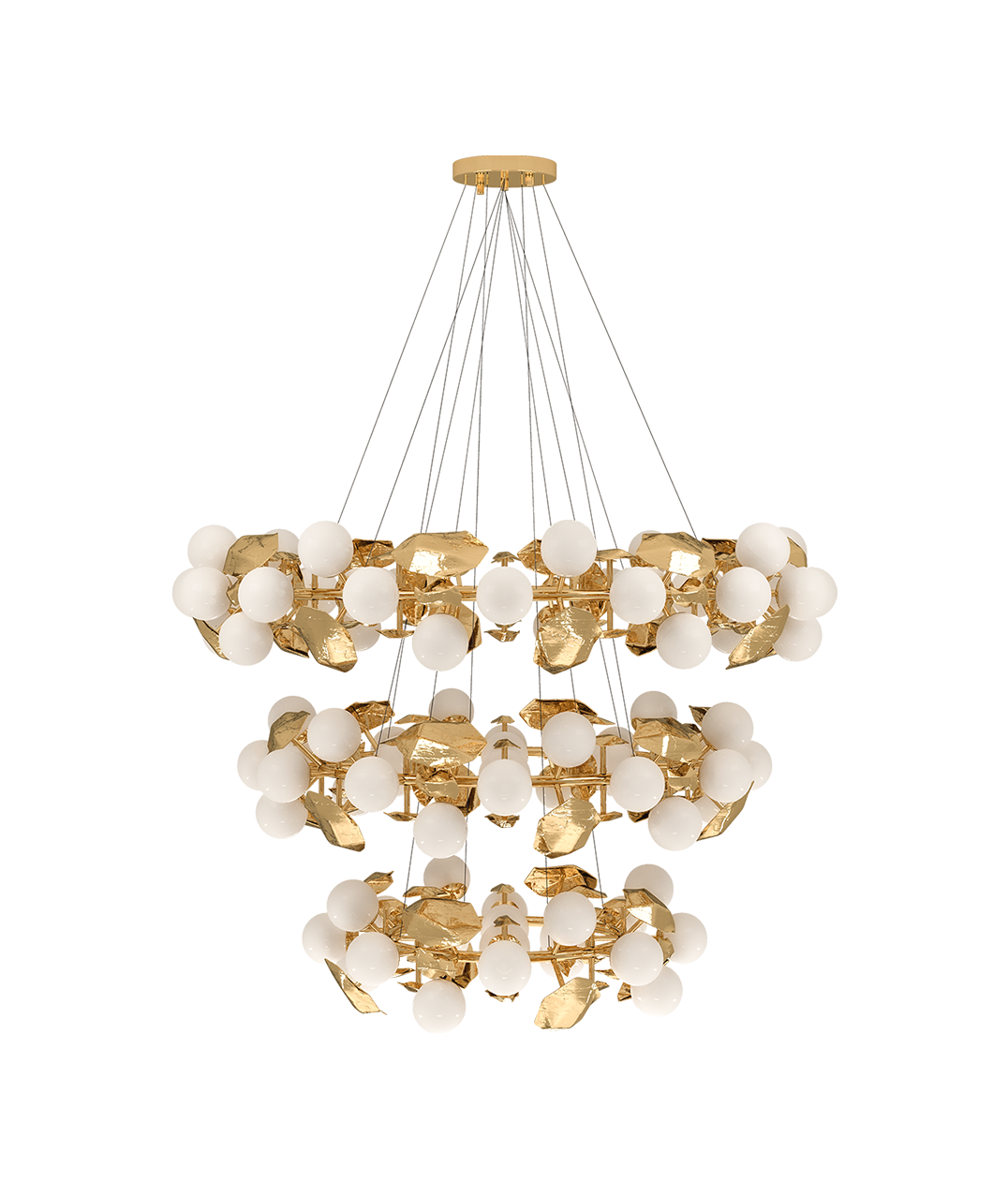 Hera Round III Suspension Lamp - Boca do Lobo Gold Chandelier