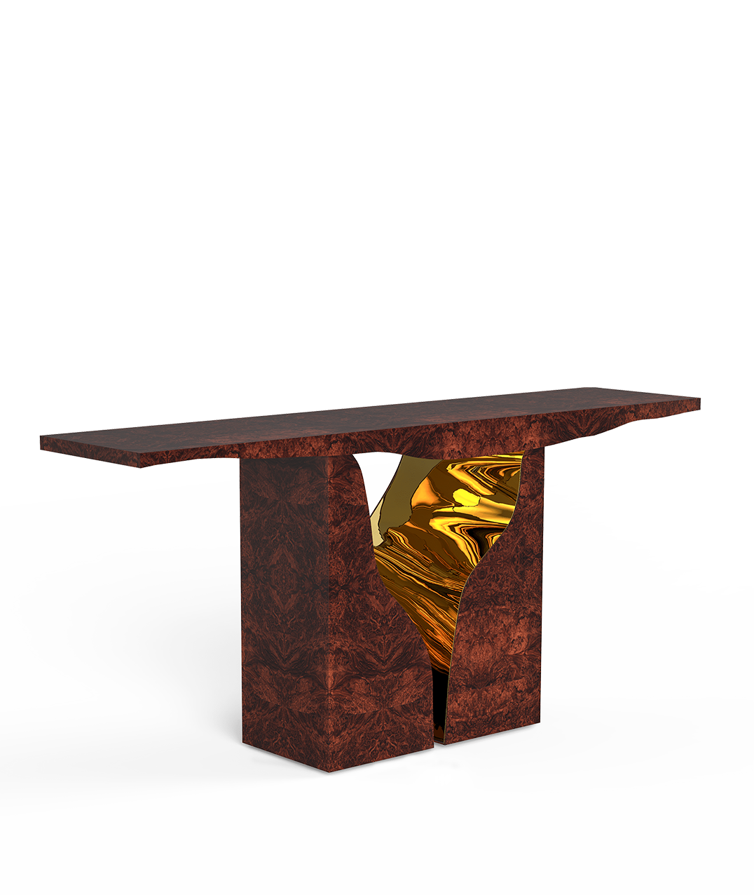 Contemporary Lapiaz Walnut Console by Boca do Lobo